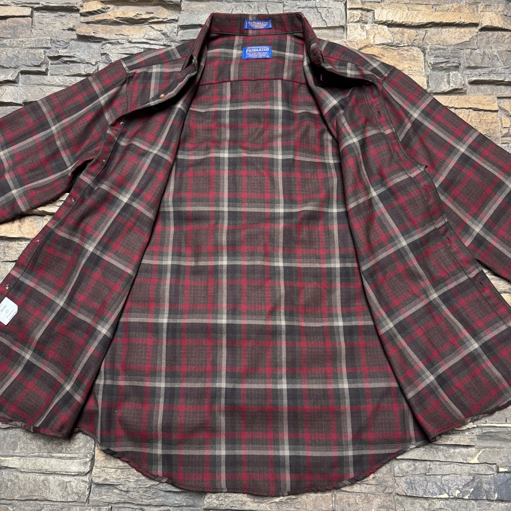 Sir Pendleton Button Down Shirt Men Medium 100% W… - image 5